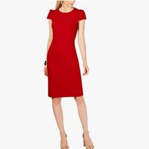 NWT Betsey Johnson Solid Scuba Dress in Color Fire size 8 Office To Wedding Wear